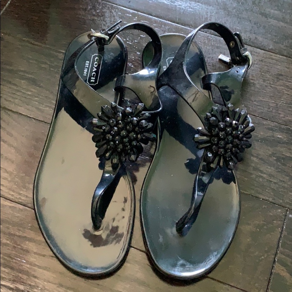 Coach Black Jelly like sandals